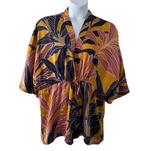 5/$25 DR2 Satin Swim Cover-Up Robe Kimono Drawstring Tassel Tie Large XL NWT